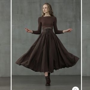 Linennaive lace-up maxi skirt